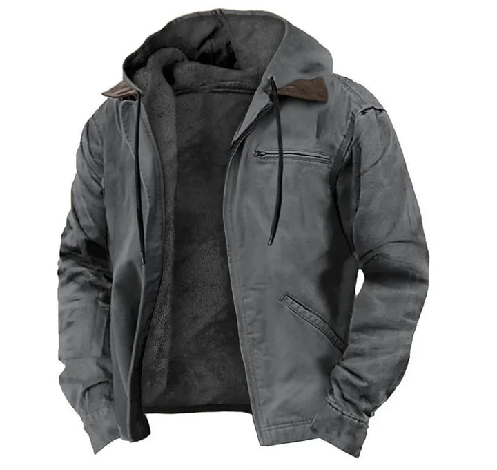 Cannon | Men's Fleece Lined Hoodie Jacket - Color:Gray;Size:XS