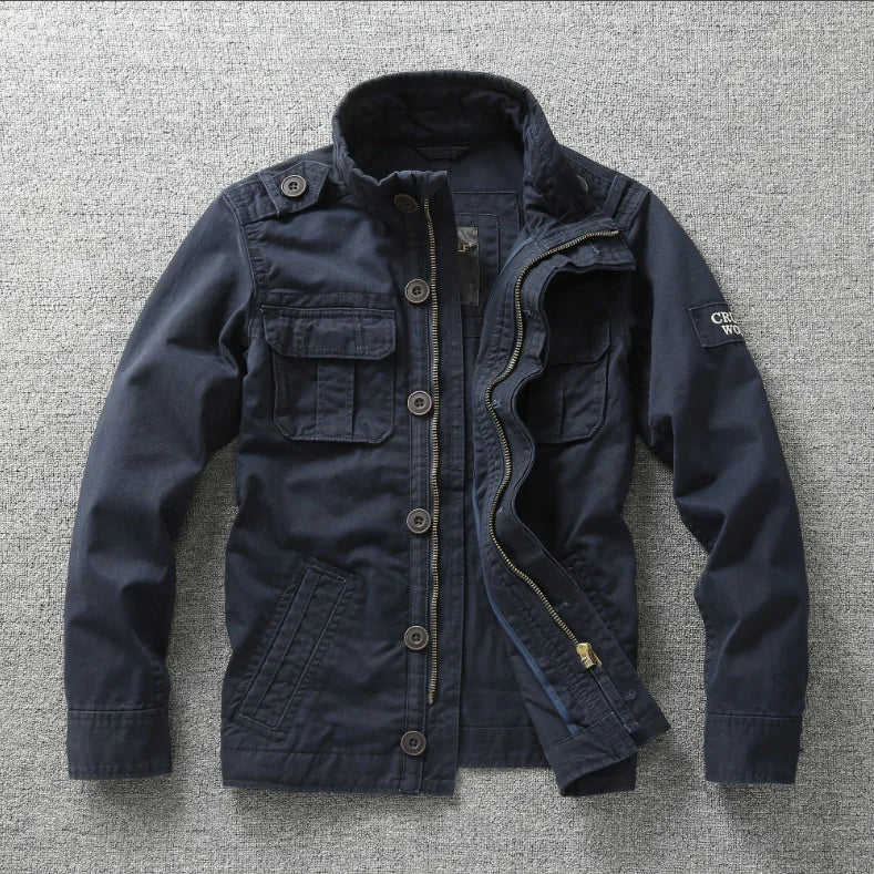Captain | Men's Military Field Jacket - Color:Blue;Size:XS