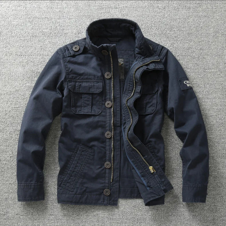 Captain | Men's Military Field Jacket - Color:Blue;Size:XS