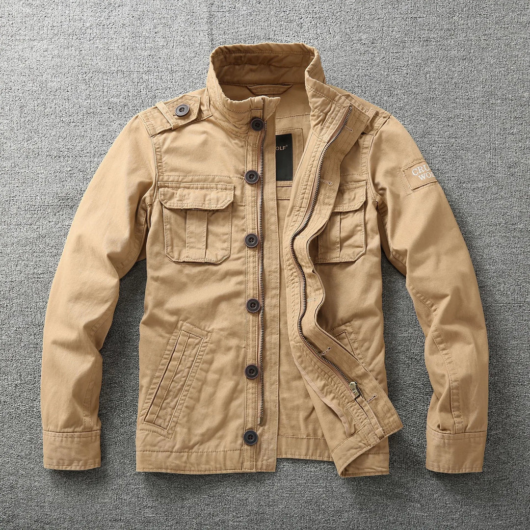 Captain | Men's Military Field Jacket - Color:Khaki;Size:XS