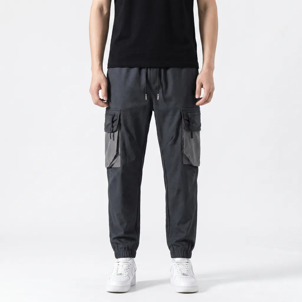 Men's Black Alcott Colorblock Cargo Joggers