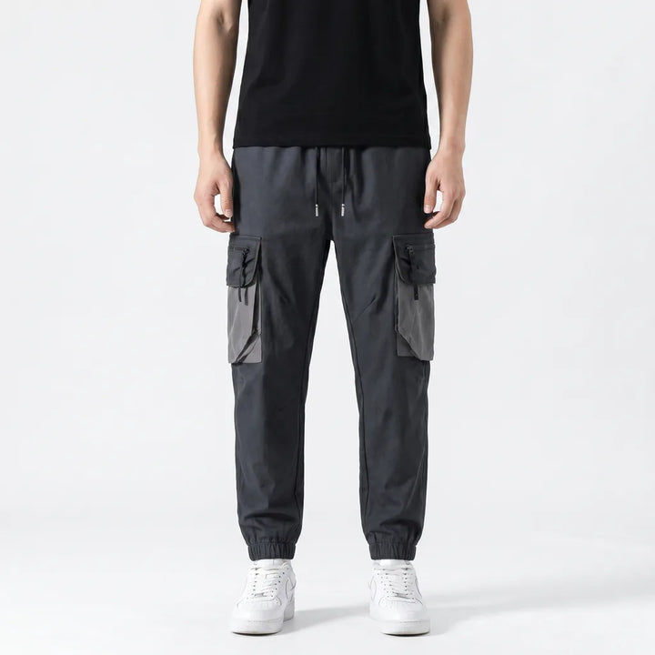 Men's Black Alcott Colorblock Cargo Joggers