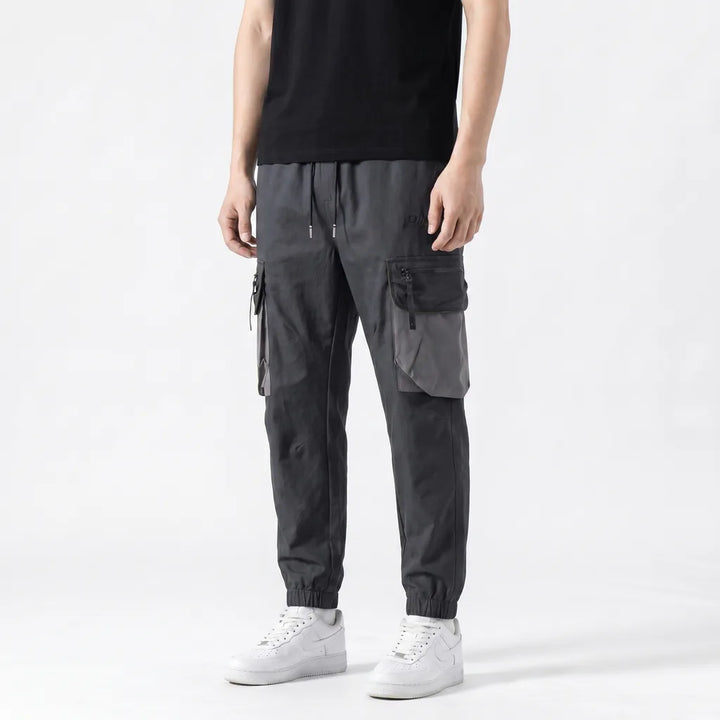 Men's Black Alcott Colorblock Cargo Joggers