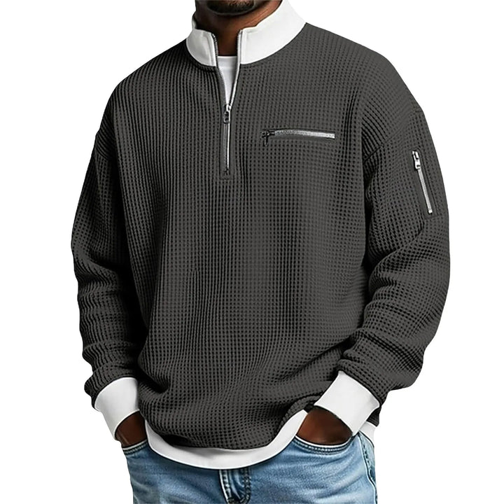 Carlson | Men's Textured Quarter-Zip Sweater - Black
