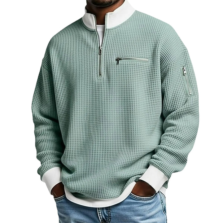 Carlson | Men's Textured Quarter-Zip Sweater - Light Green