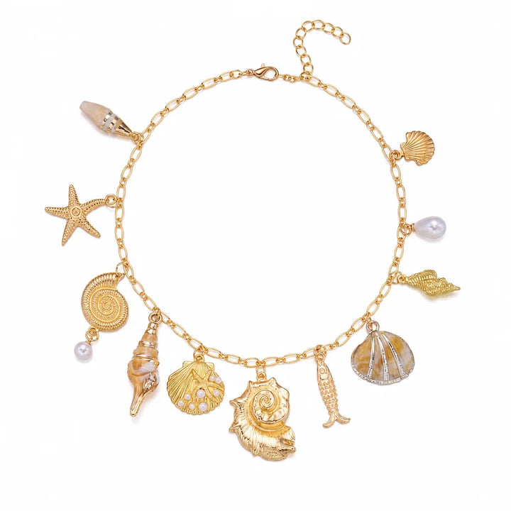 Caroline Layered Shell Necklace - Color:Gold