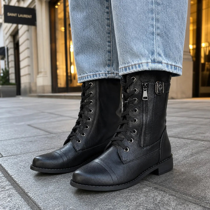 Women's Black Carroll Lace-Up Ankle Boots