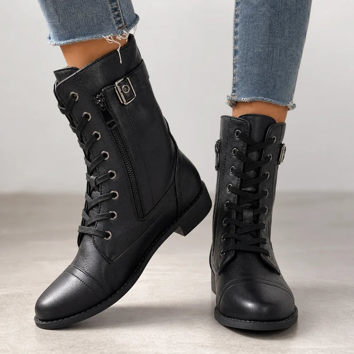 Carroll Lace-Up Ankle Boots - Color:Black;Size:36