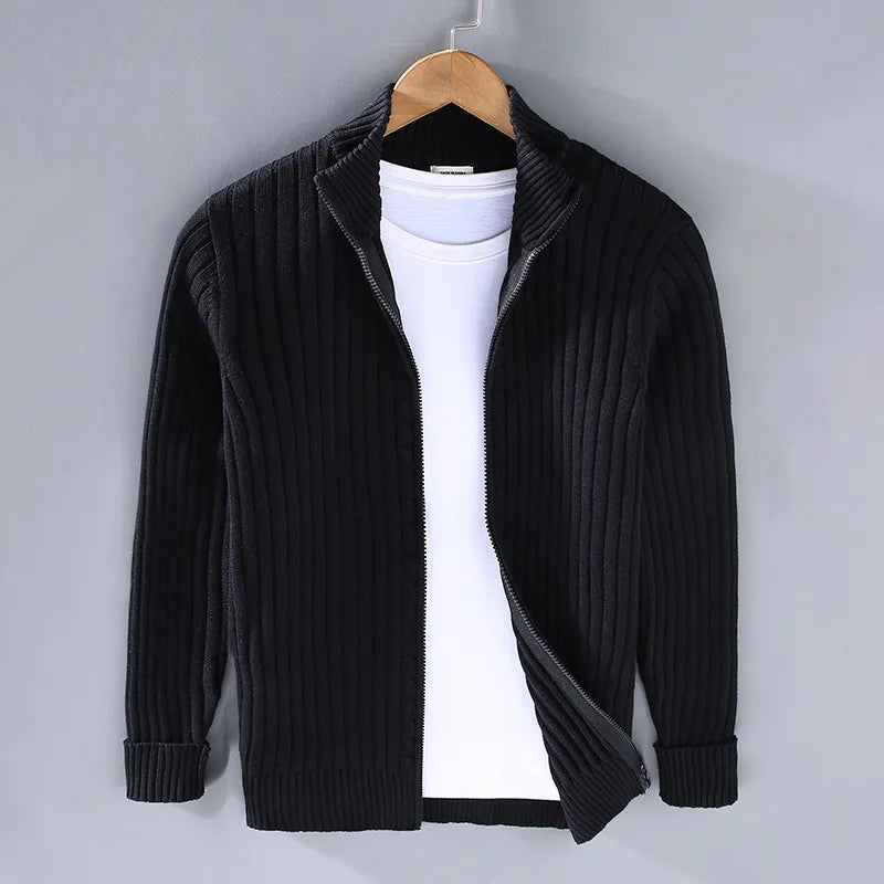 Cartwright | Men's Fall Warm Cardigan - Color:Black;Size:S