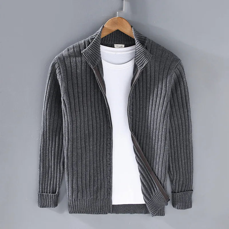 Cartwright | Men's Fall Warm Cardigan - Color:Dark Gray;Size:S