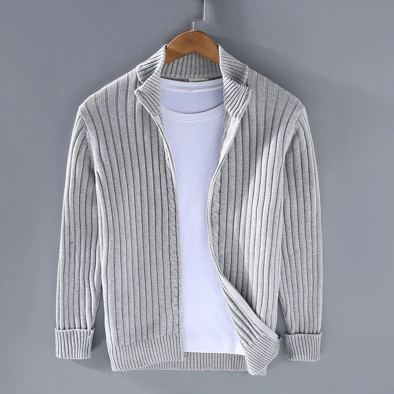 Cartwright | Men's Fall Warm Cardigan - Color:Light Gray;Size:S