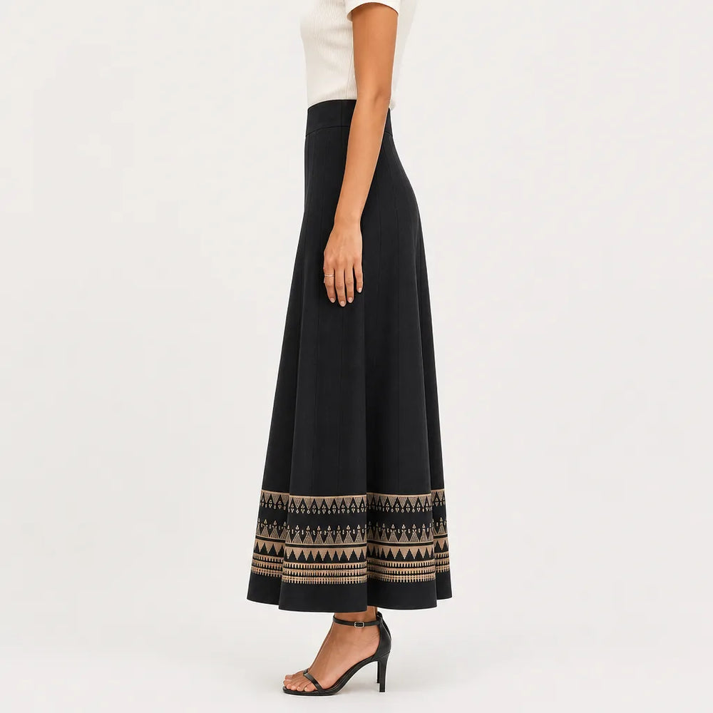 Women's Black Carver A-Line Midi Skirt