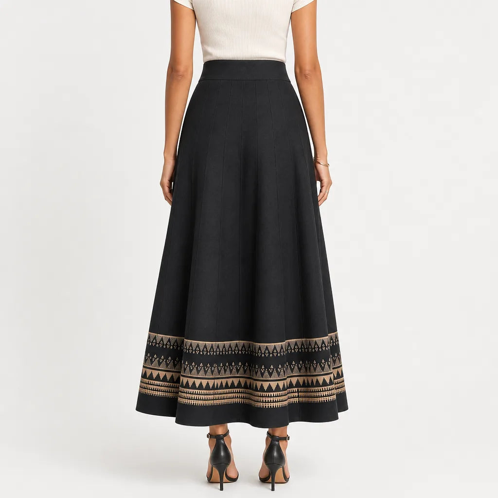 Women's Black Carver A-Line Midi Skirt