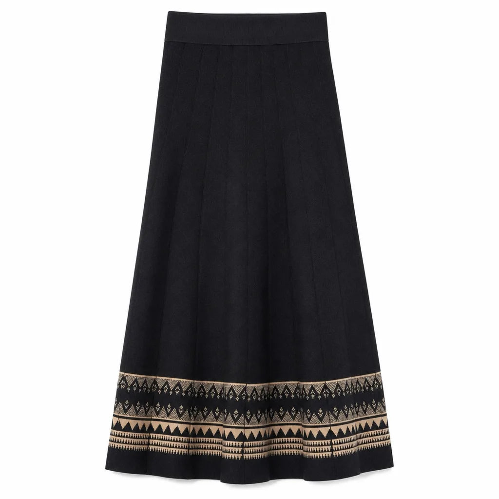 Carver A-Line Midi Skirt - Color:Black;Size:XS