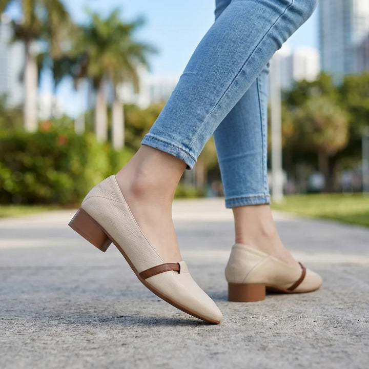 Women's Off White (Soft Sole and Soft Upper) Roxbury Pointed Mary Janes