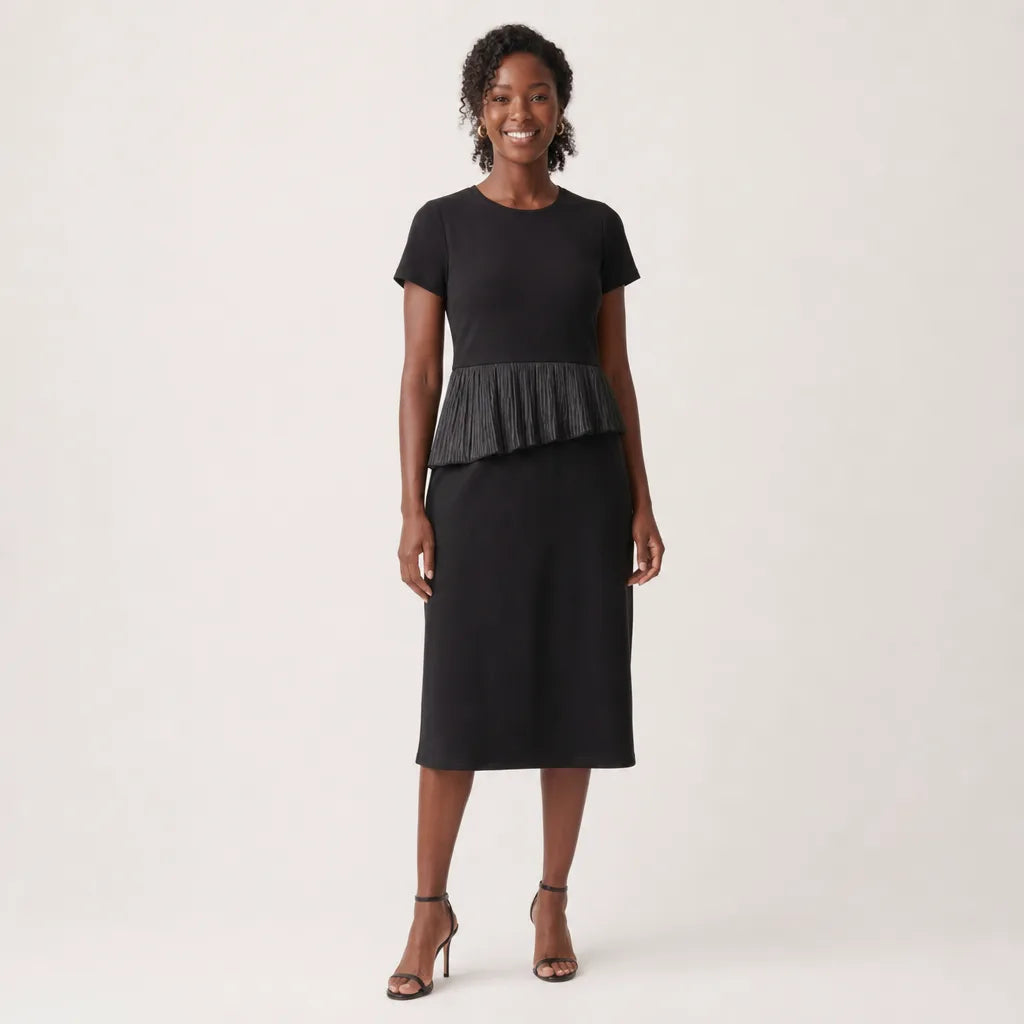 Casey Midi Dress - Color:Black;Size:M