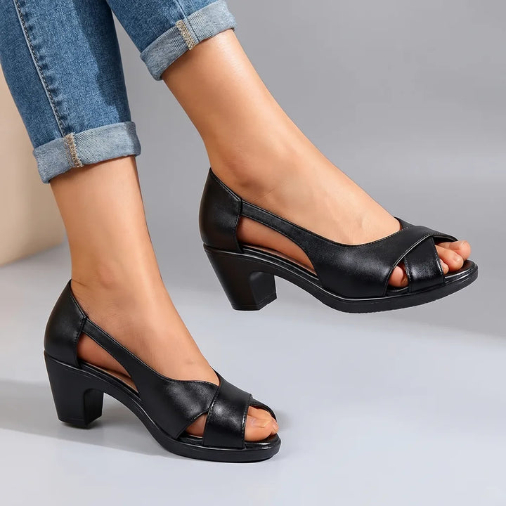 Casey Open-Toe Sandals - Color:Black;Size:35