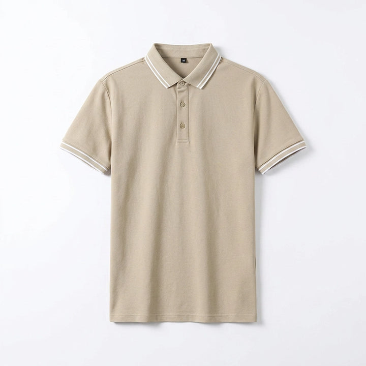 Casper Silk Blend Polo - Color:Apricot;Size:S