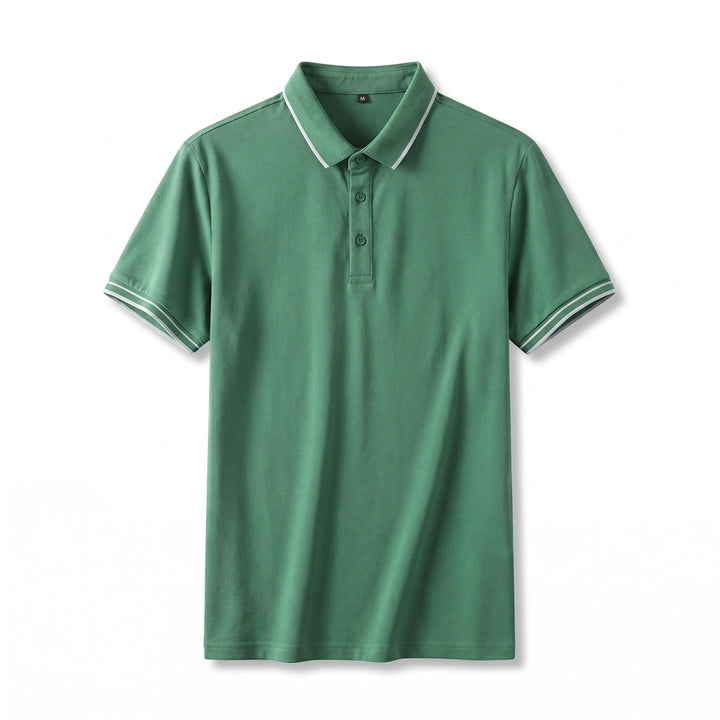 Casper Silk Blend Polo - Color:Green;Size:S