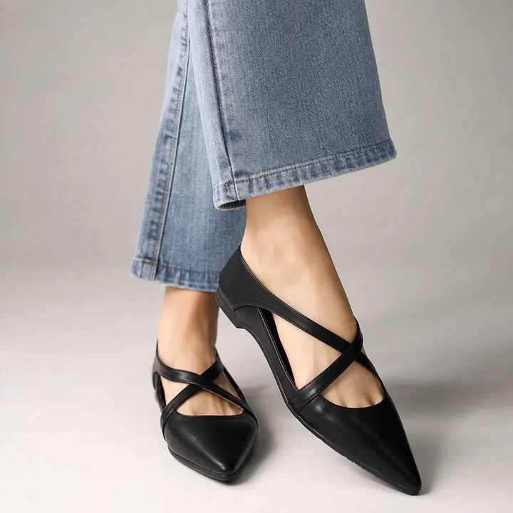 Cassie Mule Sandals - Color:Black;Size:35