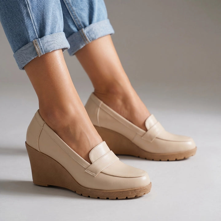 Cassie Wedge Pumps - Color:Apricot;Size:35