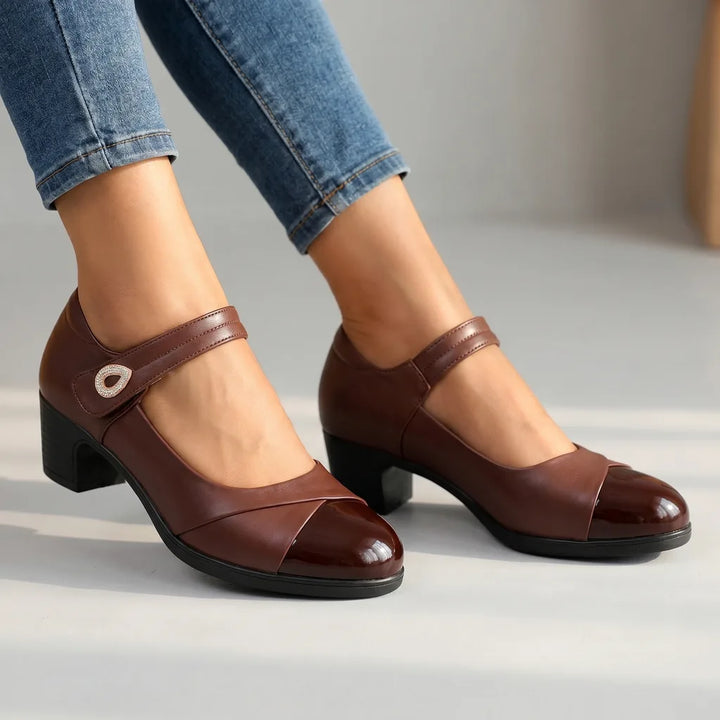 Catherine | Women's Orthopedic Mary Jane Shoes - Color:Brown;Size:35
