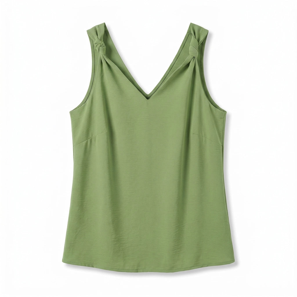 Cecilia Bow Camisole - Color:Green;Size:XS