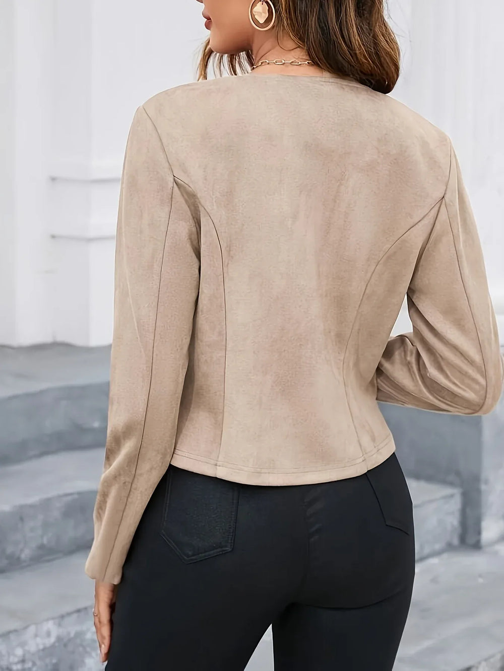 womens cropped jacket khaki.webp