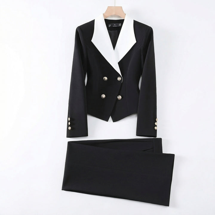 Celene Tailored Suit Set - Color:Black Suit Set;Size:XS