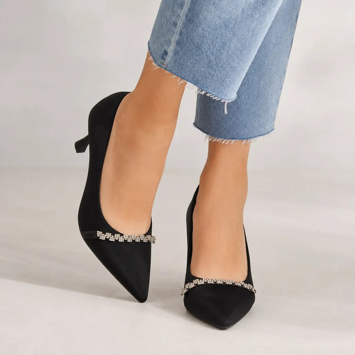 Celeste Pointed Pumps - Color:Black;Size:35