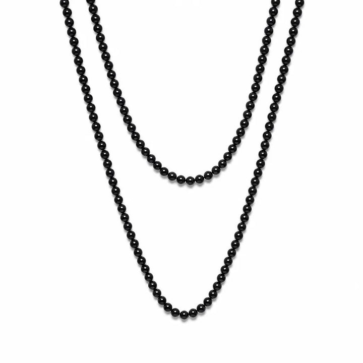Celeste Rope Pearl Necklace - Color:Black