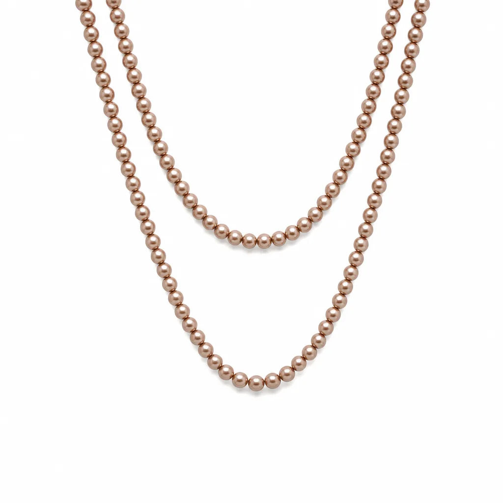 Celeste Rope Pearl Necklace - Color:Brown