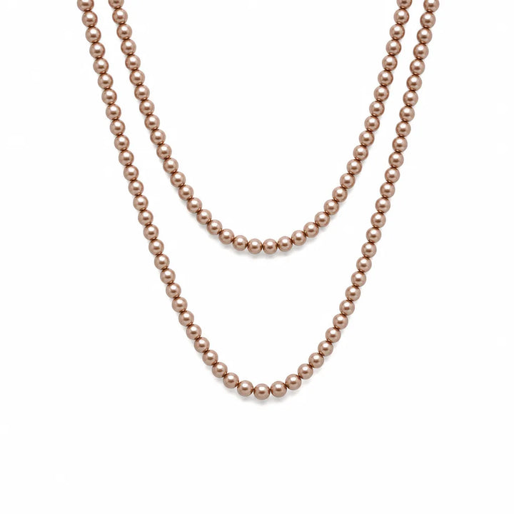 Celeste Rope Pearl Necklace - Color:Brown