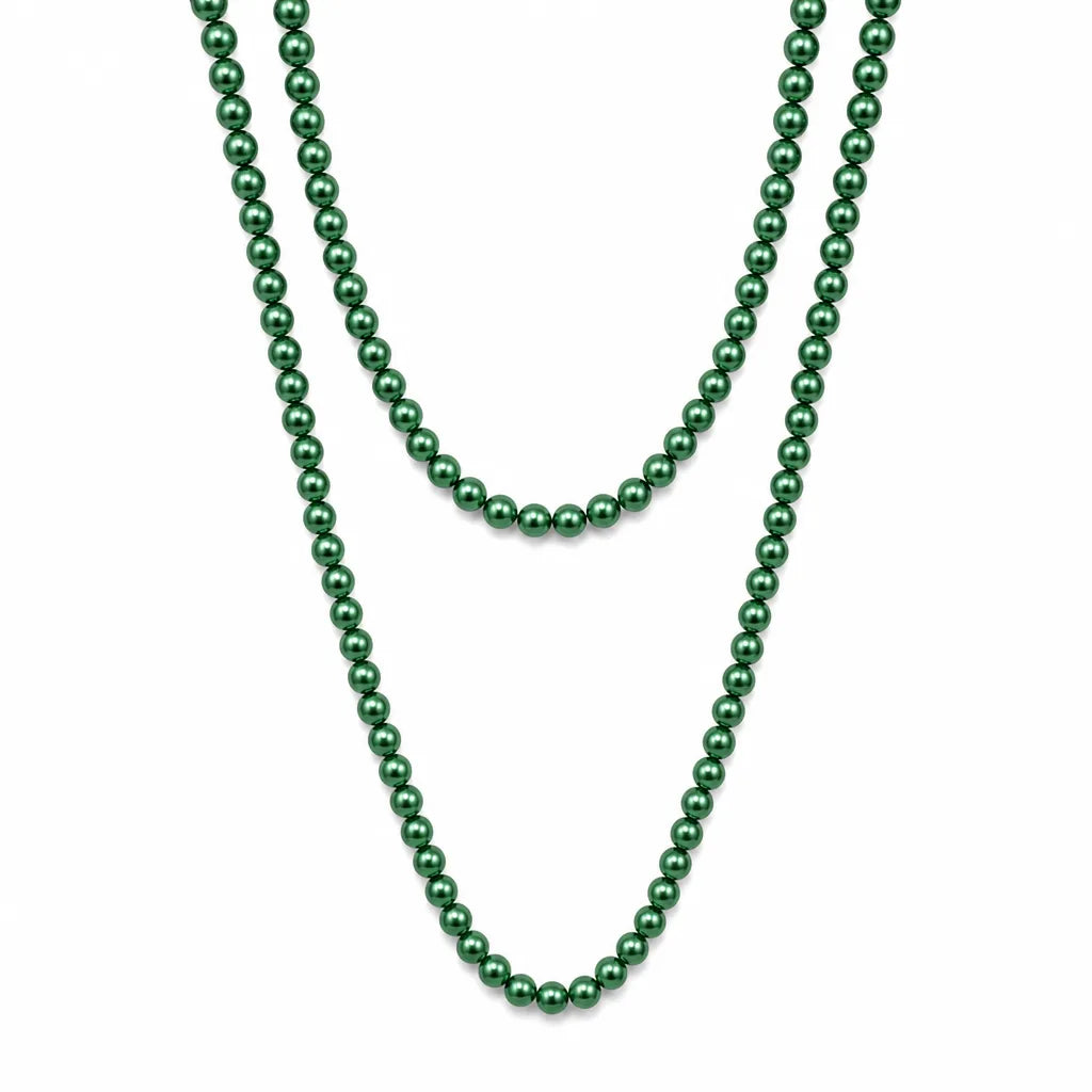 Celeste Rope Pearl Necklace - Color:Green