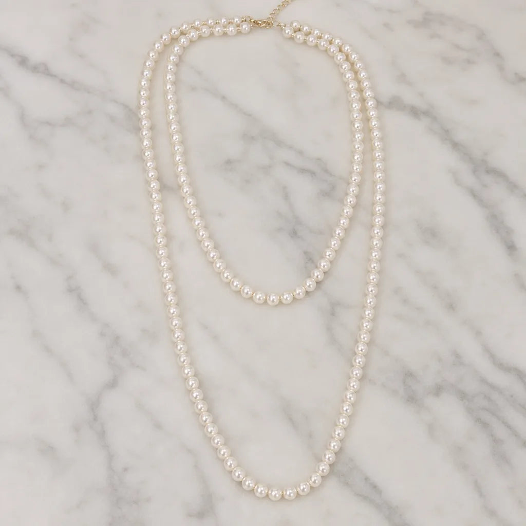 Women's White Foster Layered Pearl Necklace