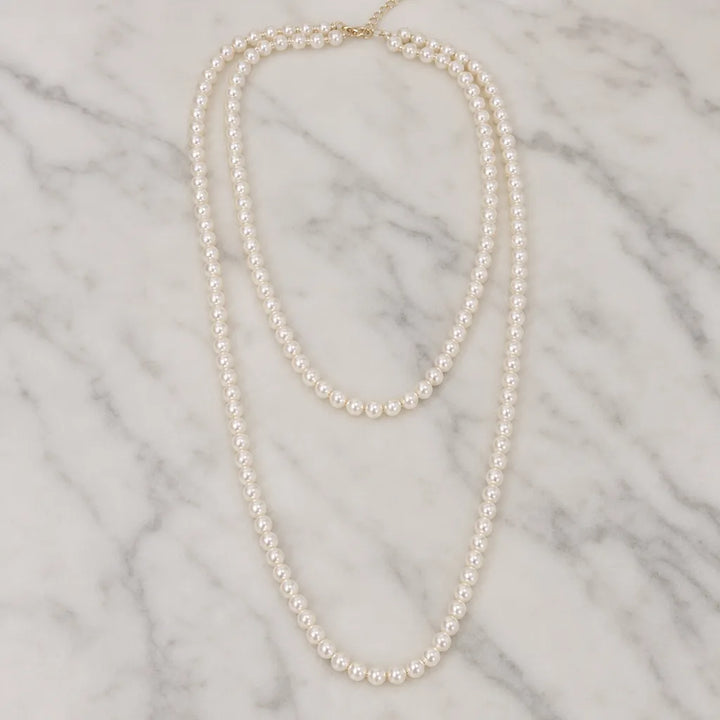 Women's White Foster Layered Pearl Necklace