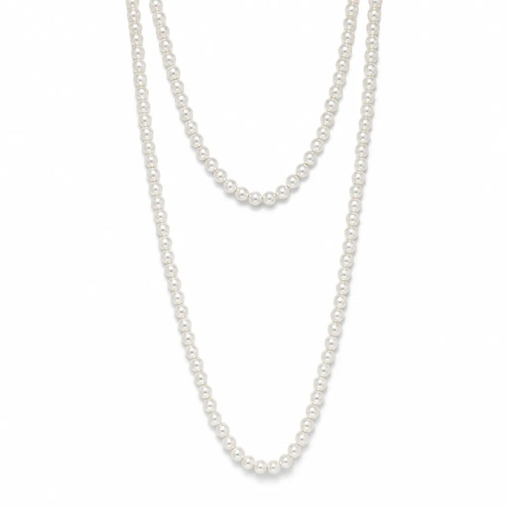 Celeste Rope Pearl Necklace - Color:White