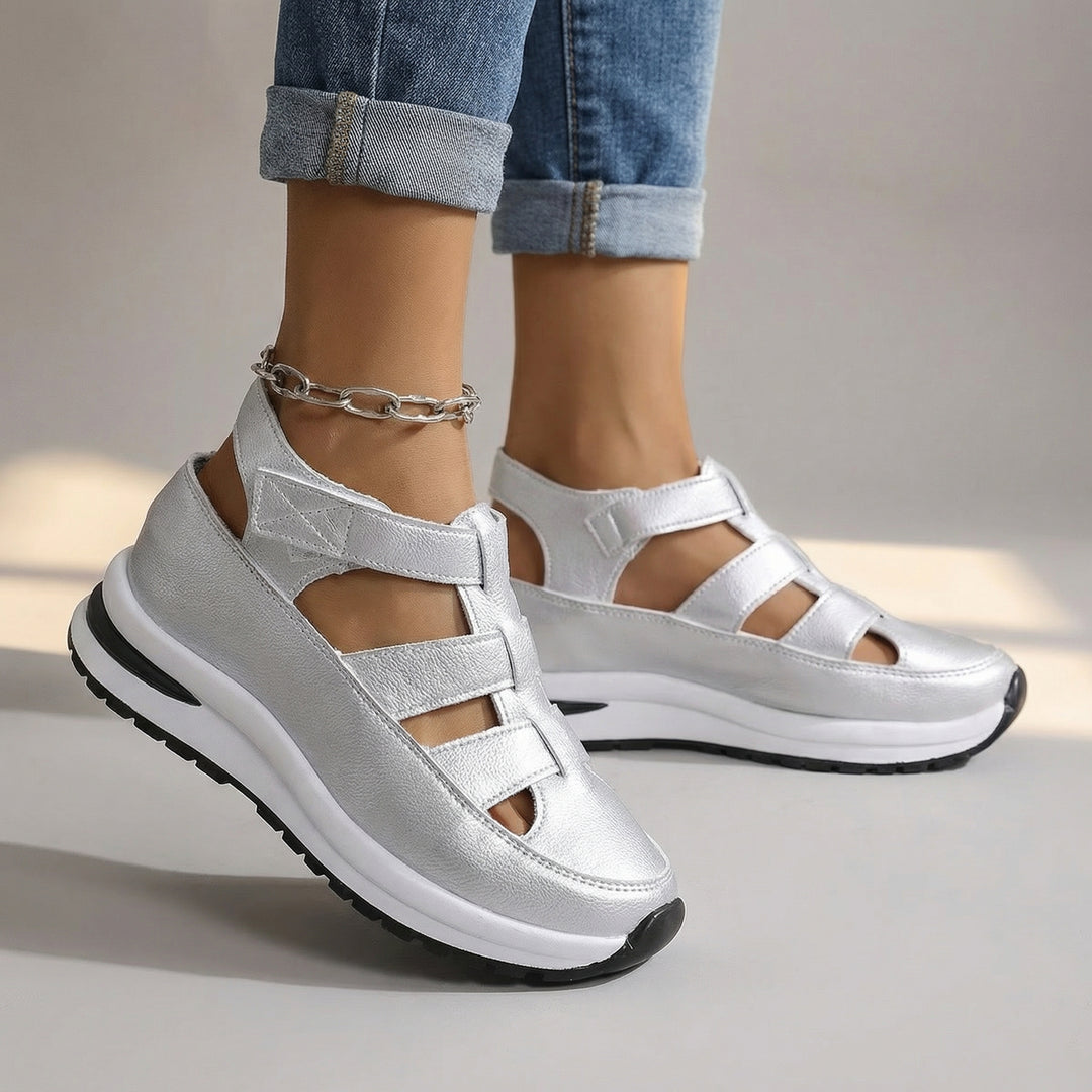 Celia Wedge Sandals - Color:Silver;Size:36