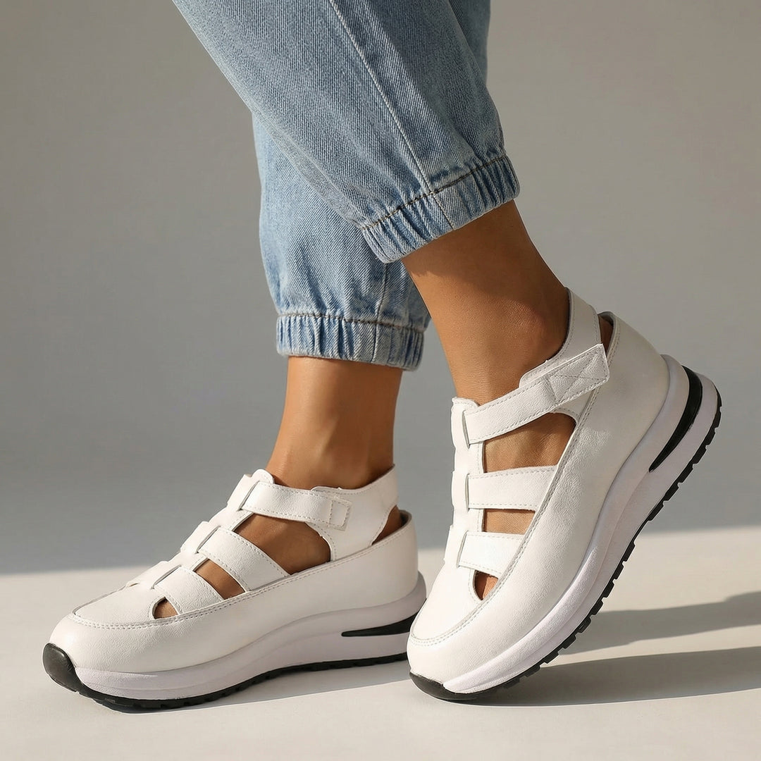 Celia Wedge Sandals - Color:White;Size:36