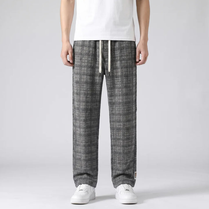 Men's Gray Chadwick Corduroy Wide-Leg Pants