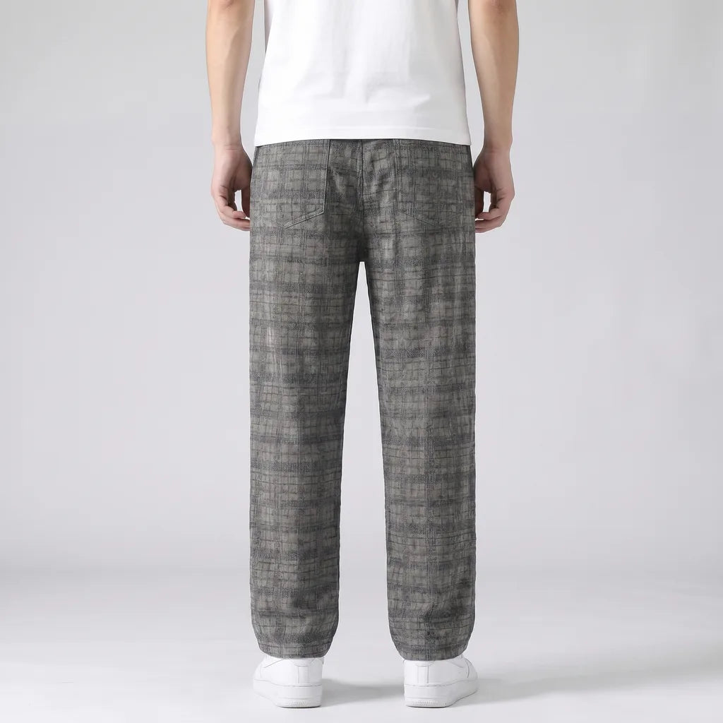 Men's Gray Chadwick Corduroy Wide-Leg Pants