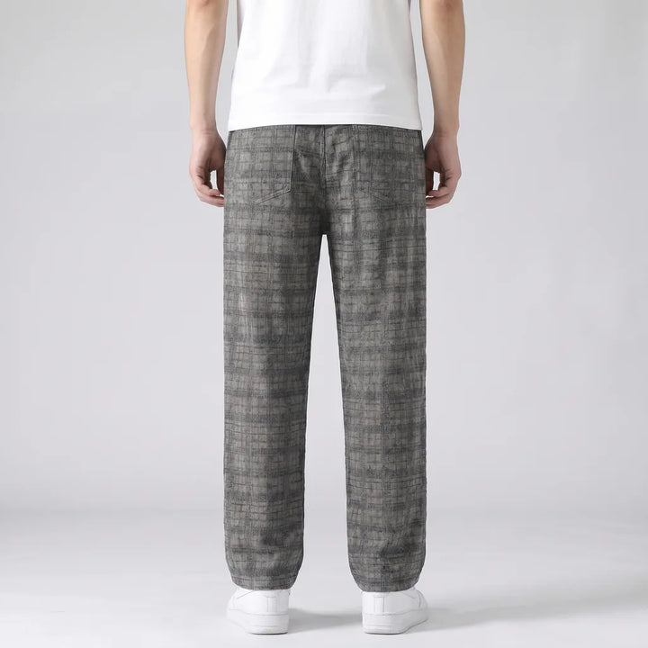 Men's Gray Chadwick Corduroy Wide-Leg Pants