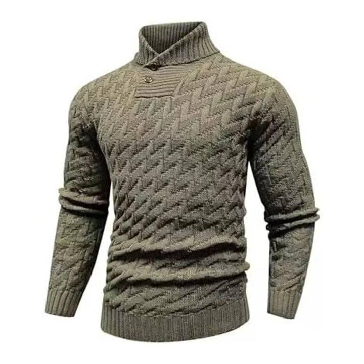 Channing | Men's Textured Trutle Neck Sweater - Size:XS;Color:Green