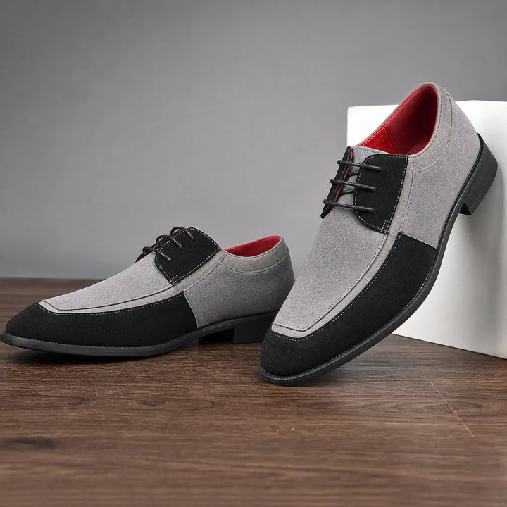 Charlie | Mens Fall Suede Dress Shoes - Color:Gray;Size:38