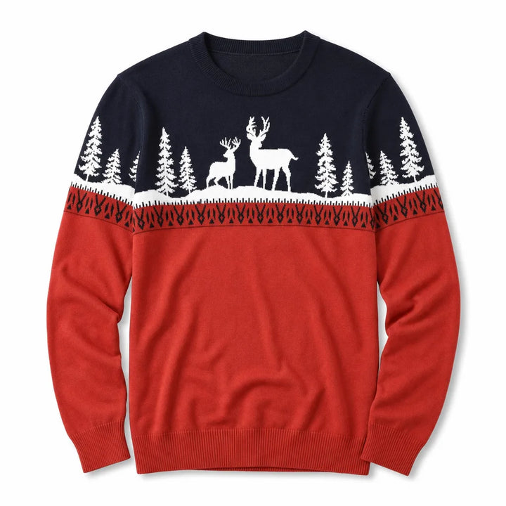 Charlie | Men's Festive Christmas Sweater  - Size:XS;Color:Red