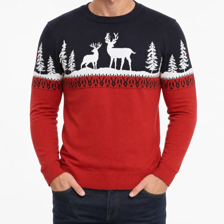 Men's Red Hassan | Men's Festive Christmas Sweater -No match
