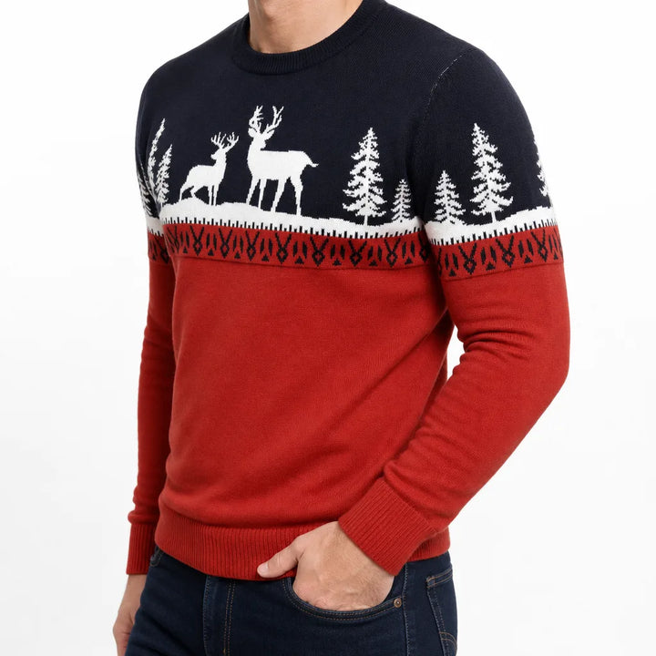 Men's Red Hassan | Men's Festive Christmas Sweater -No match