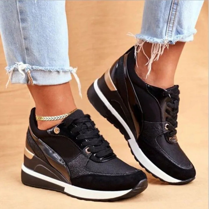 Charlotte | Women's Trendy Orthopedic Sneakers - Color:Black;Size:35