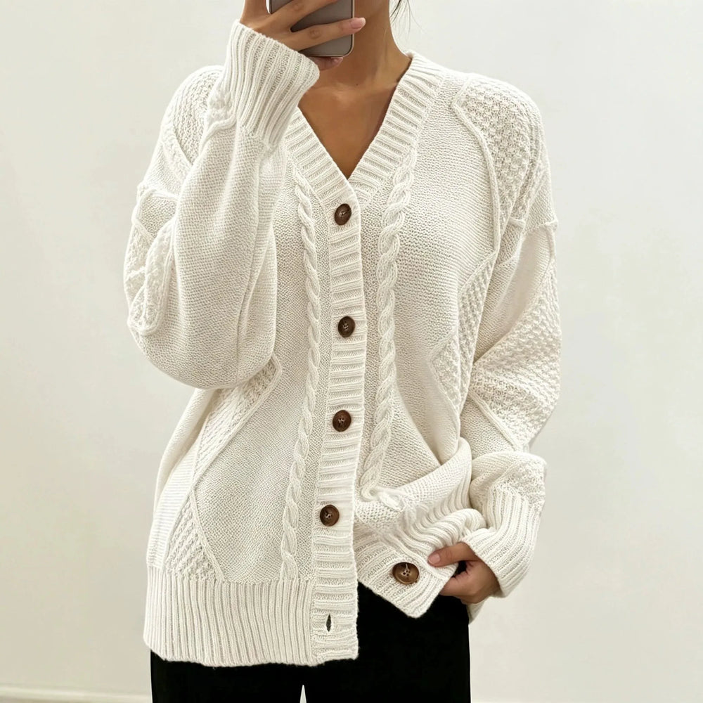Chase | Women's Cable Knit Cardigan  - Size:XS;Color:Apricot