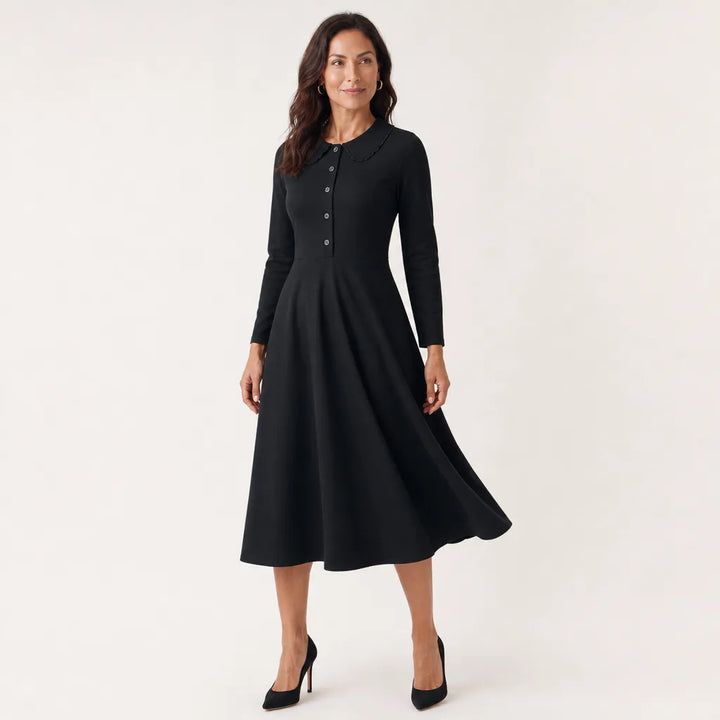 Women's Black Fairchild Peter Pan Collar Dress